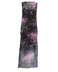 Black Pattern (Black) Purple Cosmic Print Step Hem Dress  262693209 
