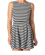 White Pattern (White) Te Amo Striped Skater Dress  232730819  New 