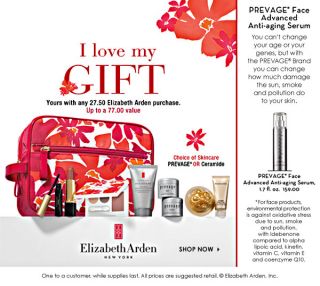 love my gift. Yours with any $27.50 Elizabeth Arden purchase. Up to 