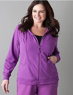 Womens plus size zipped hoodie with contour stitching  Lane Bryant