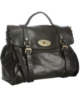 Mulberry black buffalo leather Alexa oversized satchel   up 