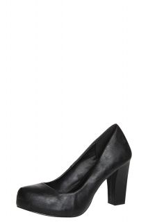  Sale  Footwear  Kate Black Block Heel Leather Look 