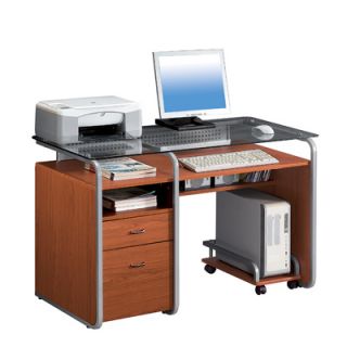 Techni Mobili Computer Desk with File Cabinet   Dark Honey  Meijer 