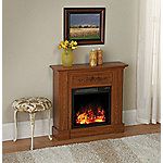 Oak Fireplace Mantel w/Heater Insert