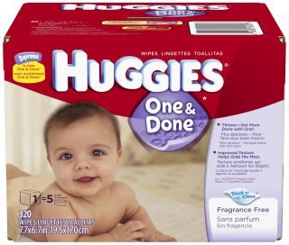 Huggies One and Done Unscented Baby Wipes Refills 320ct.   