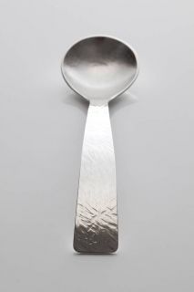 Sterling silver Christening Spoon, hand made hammer textured in my 