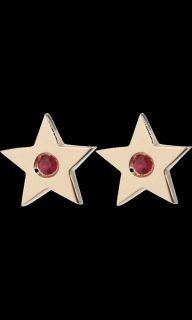 Minor Obsessions Ruby Star Stud Earrings 