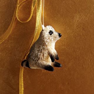 Bottle Brush Ornament   Raccoon  west elm