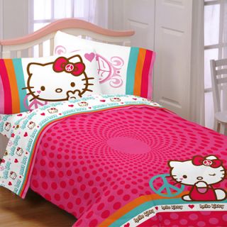 Hello Kitty Peace Microfiber Bedding Comforter   Twin/Full  Meijer 