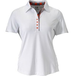 Cutter & Buck Womens Short Sleeved Contrast Piped Side Ruched Polo at 