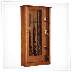 American Furniture Classics 10 Gun Cabinet with Display Shelves
