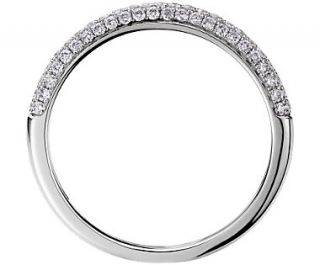 Trio Micropavé Diamond Wedding Ring in 14K White Gold (1/3 ct. tw 
