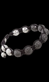 null Black Pave Diamond Bead Bracelet 