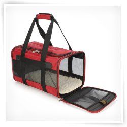 Sherpa Original Deluxe Red and Black Pet Carrier Airline Approved