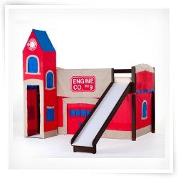 Firehouse Junior Loft with Slide   Chocolate