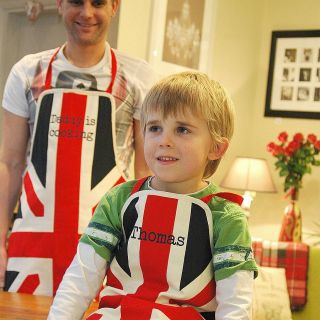 personalised union jack aprons by the alphabet gift shop 