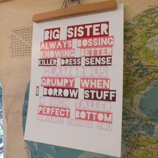 big sister personalised prints by disco butterfly   