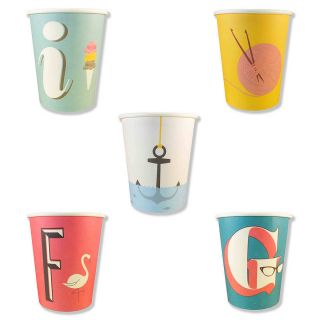 set of 26 alphabet paper cups by hunkydory home   
