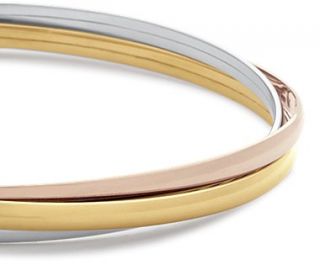Trio Bangle Bracelet in 14k Yelow, White and Rose Gold  Blue Nile