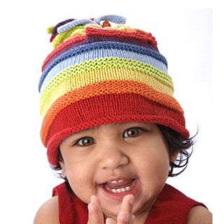 hand knitted rainbow baby hat by lets play shop   