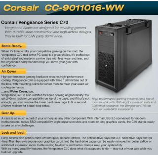 Corsair Vengeance Series C70 Black Mid Tower Case Product Details