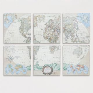 Six Piece World Map Set, Set of 6  World Market