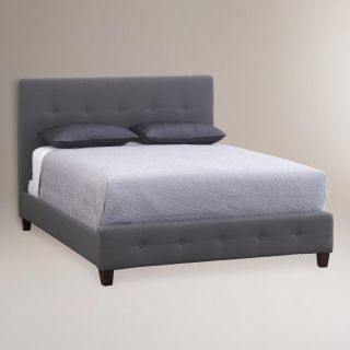 Dove Gray Draper Upholstered Bed  World Market