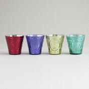 Fleur De Lys Mercury Glass Votive Holders, Set of 4