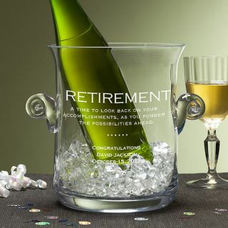 10106   Retirement© Engraved Crystal Chiller & Ice Bucket   Front