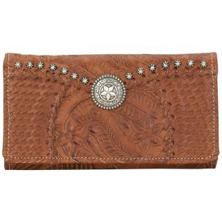 American West(R) Retro Romance Collection Hand tooled Leather Wallet