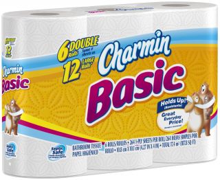 Charmin Basic Toilet Paper, Double Roll, 6 ct   