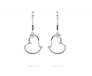 Jovana White Topaz and Heart Shaped Charm Drop Earrings in Sterling 