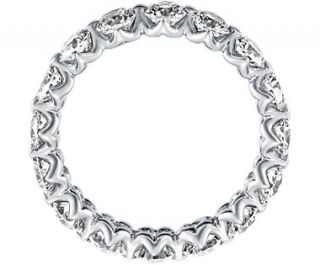 Floating Diamond Eternity Ring in Platinum (over 3 ct. tw.)  Blue 