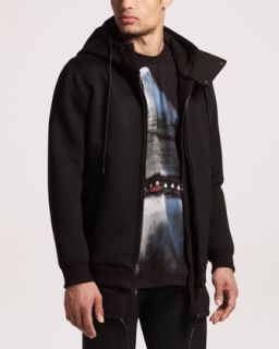 Givenchy Front Zip Jersey Parka