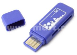 336 Micro SD T Flash USB 2.0 Card Reader Blue   Tmart
