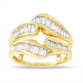 CTW. Tapered Baguette Diamond Solitaire Wrap in 14K Gold   Rings 