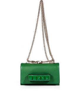 Valentino Pop Green Leather Tonal Rockstud Shoulder Bag  Damen 