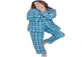 Plus Size Petite Plaid flannel pjs by Dreams & Co.®  Plus Size 