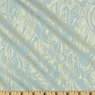 Satin Jacquard Shirting Ivory/Blue   Discount Designer Fabric 