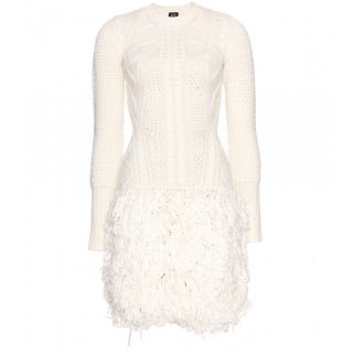 McQ Alexander McQueen   WOOL KNIT DRESS WITH FRINGE    