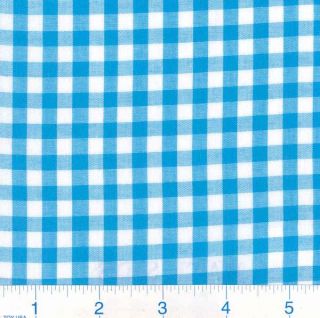 Woven 1/4 Gingham Turquoise   Discount Designer Fabric   Fabric