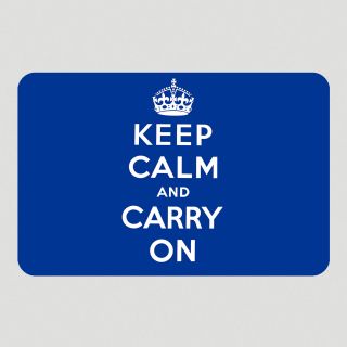Keep Calm and Carry On Cushion Floor Mat, Blue  World Market