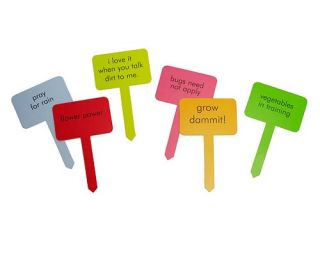 CHEEKY GARDEN MARKERS   SET OF 6  Funny, Colorful Flowerbed, Herb or 