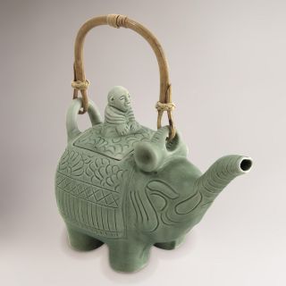 Novica Buddha and the Jade Elephant Ceramic Teapot  World Market