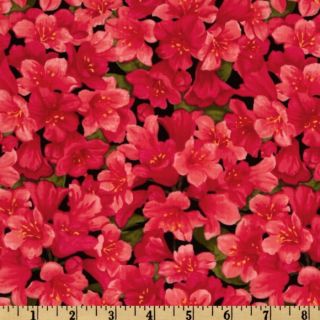 State Flowers Rhododendron Red   Discount Designer Fabric   Fabric 