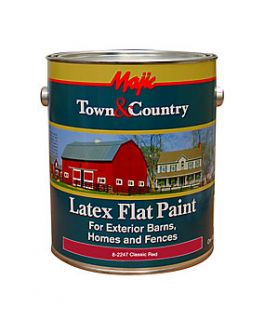 Majic® Town & Country Latex Flat Paint, 1 gal., Classic Red   3450068 