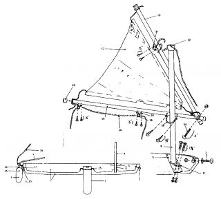  11 ft. whirlwind sailboat Sail assembly Parts  Model 342600163 