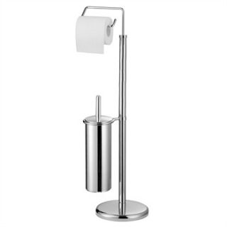 Premier Housewares Silver Chrome Floorstanding Toilet Brush/Roll 