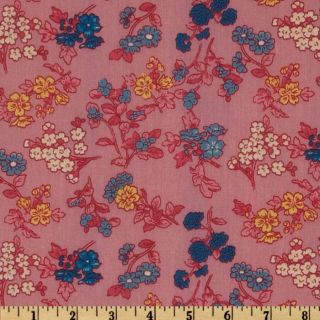 Maribel Voile Floral Pink/Blue   Discount Designer Fabric   Fabric 