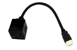 HDMI Male to 2 HDMI Female Y Splitter Adapter Cable   Tmart